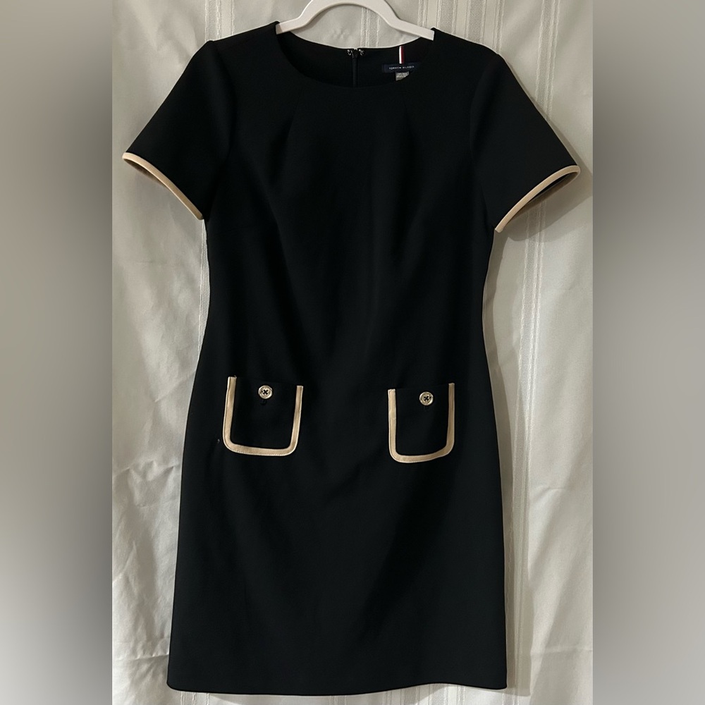 Tommy Hilfiger Black Dress with Cream Trim